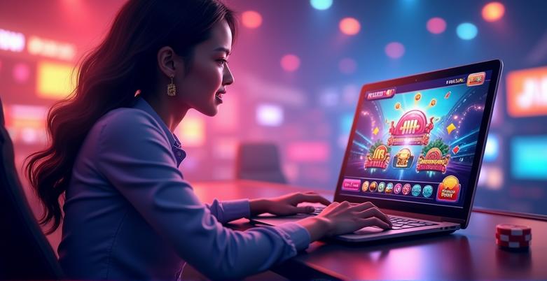 ผู้เล่นกำลังเพลิดเพลินกับเกมคาสิโนออนไลน์ที่เชื่อมต่อไว ไม่มีดีเลย์